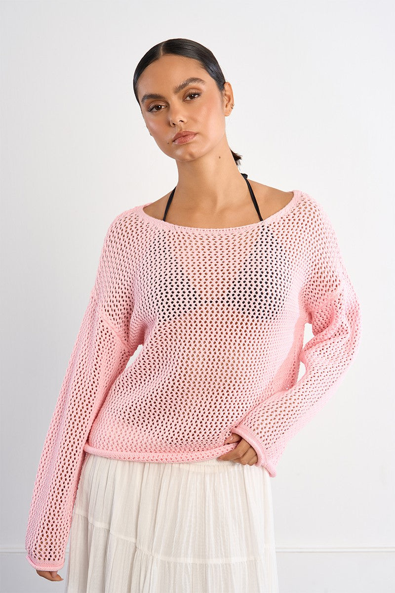 Lili Sidonio Openwork Knitted Sweater
