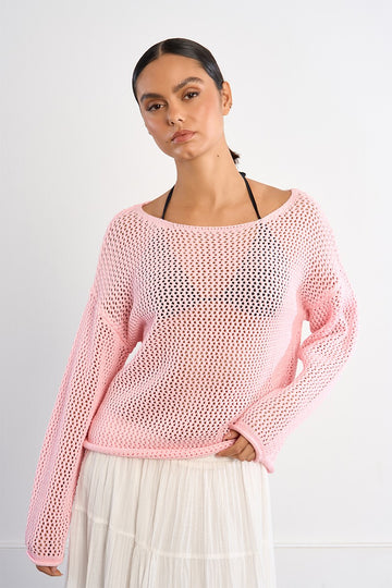 Lili Sidonio Openwork Knitted Sweater