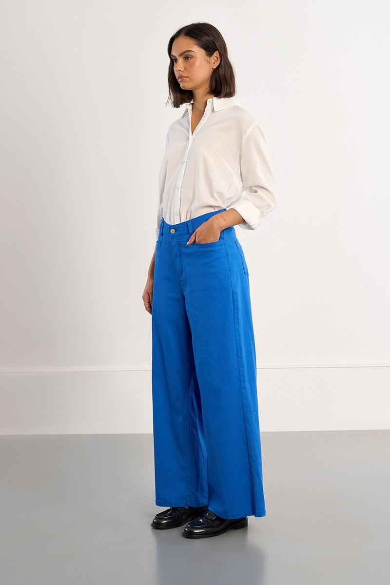 Lili Sidonio Royal Blue Wide Leg Flared Jeans