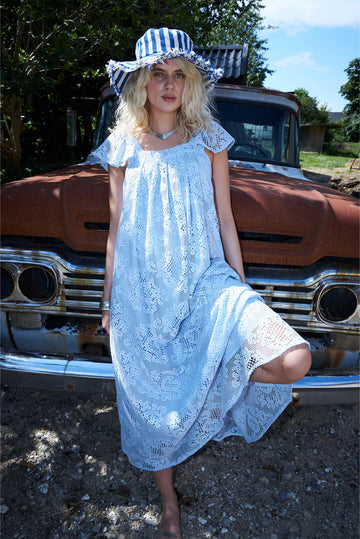 Lollys Laundry Dusty Blue Milan Midi Dress