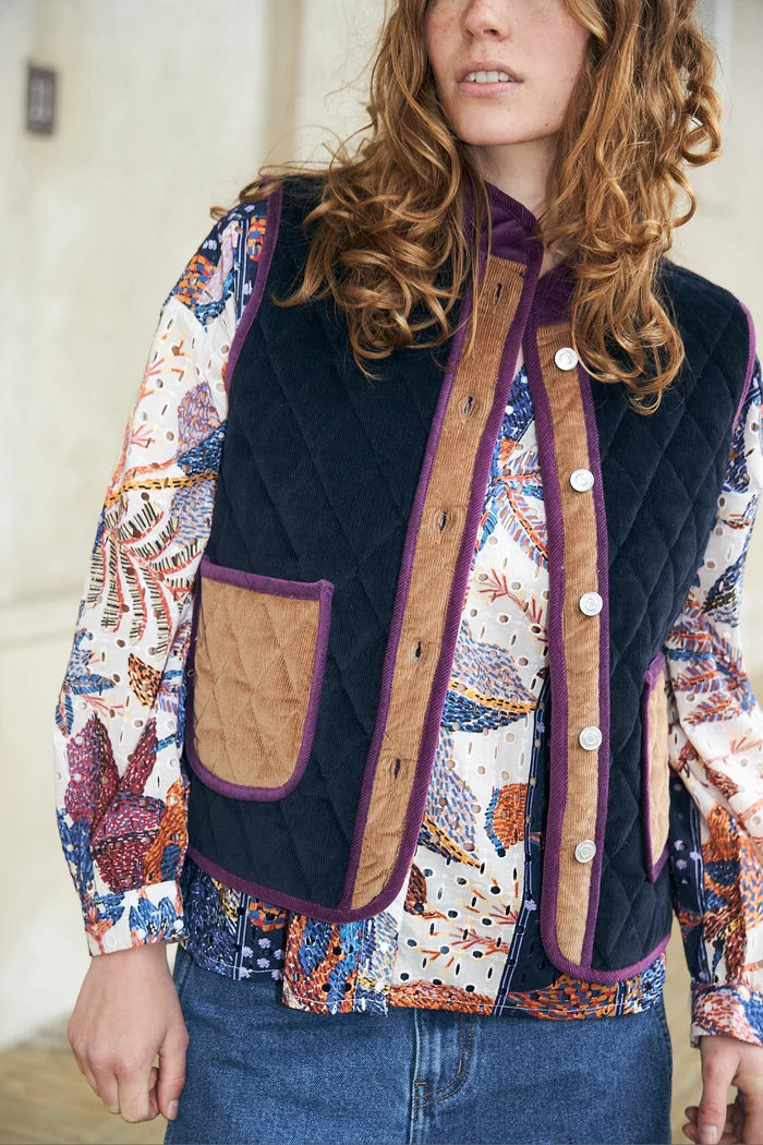 Lollys Laundry Multi Cairo  corduroy Vest