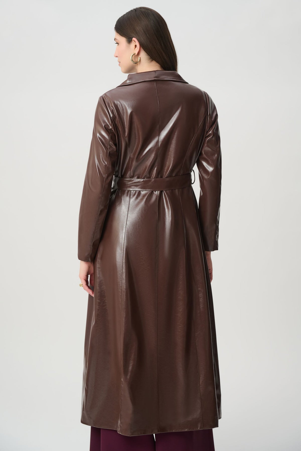 Joseph Ribkoff Icon Edit 57 Elizabeth Hurley Faux Leather Trench Coat
