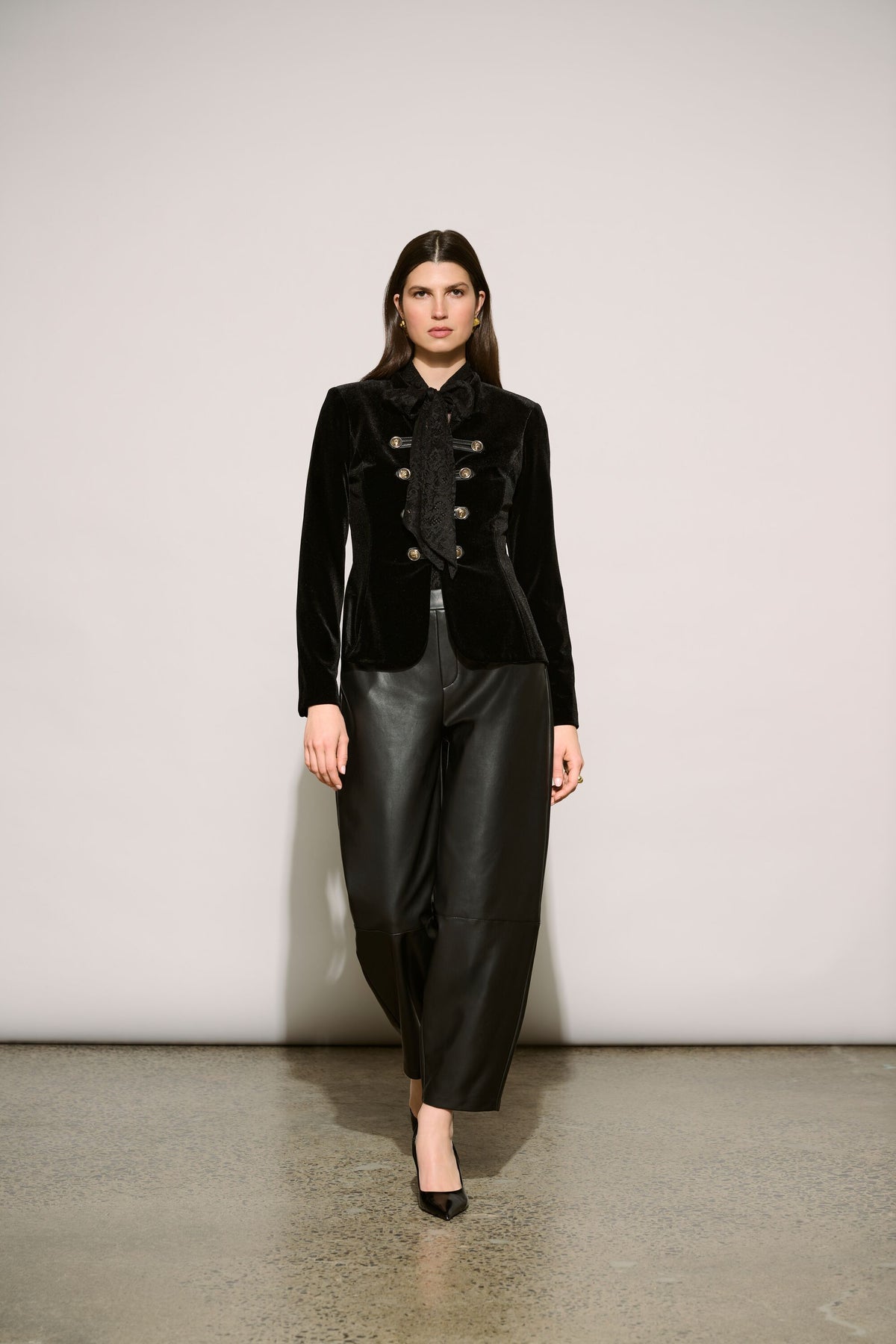 Joseph Ribkoff Icon Elizabeth Hurley Edit 57 Faux Leather Barrel Trousers
