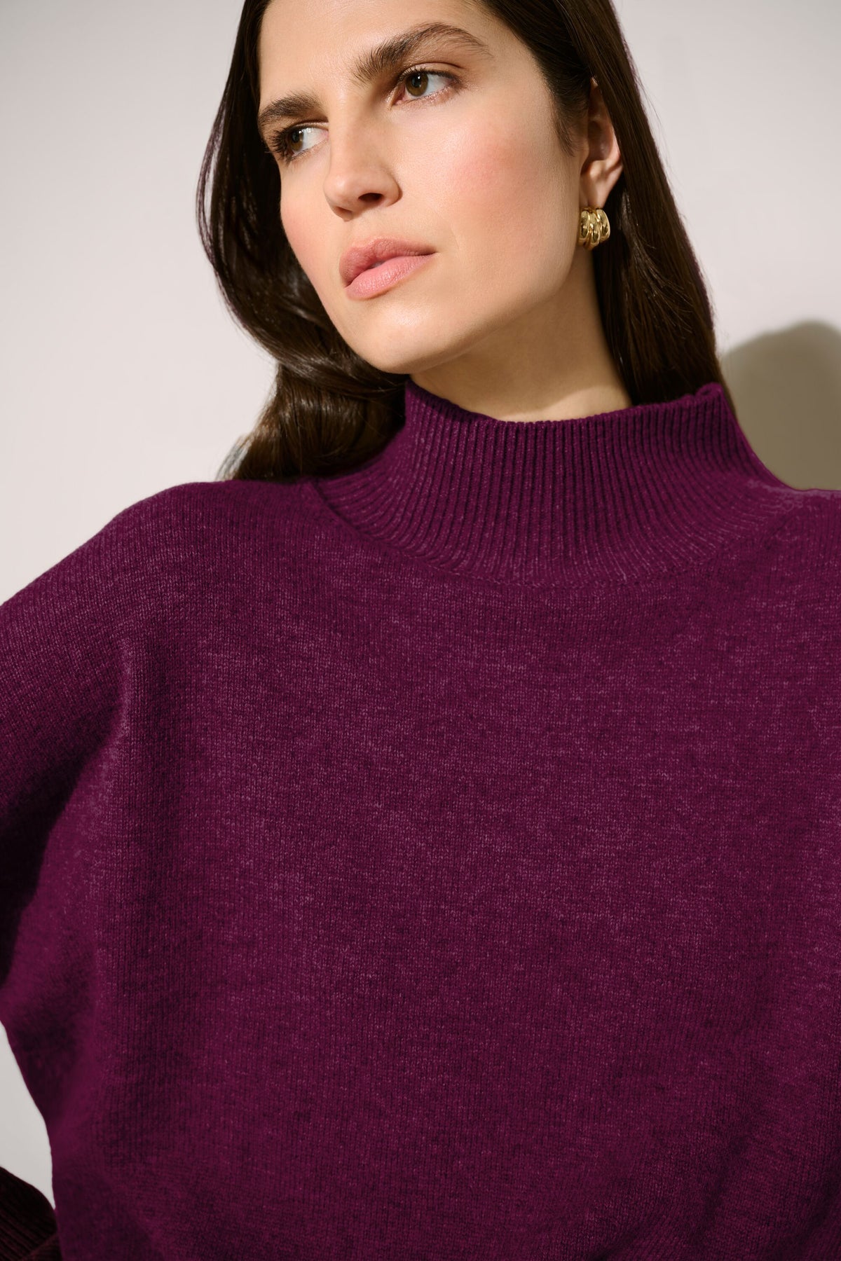 Joseph Ribkoff Icon Elizabeth Hurley Edit 57  Elderberry Sweater - 100% Laine Wool