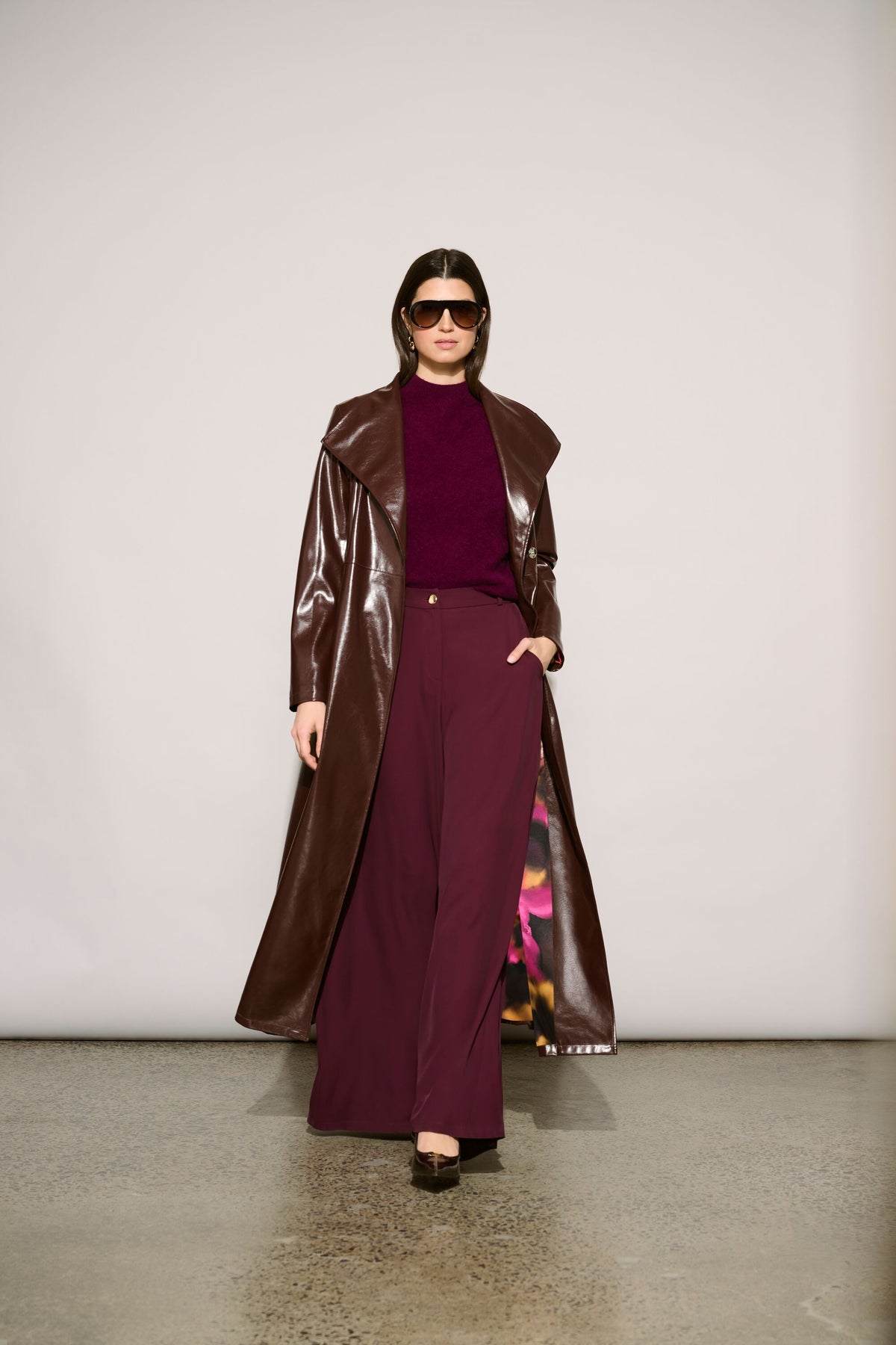 Joseph Ribkoff Icon Edit 57 Elizabeth Hurley Faux Leather Trench Coat