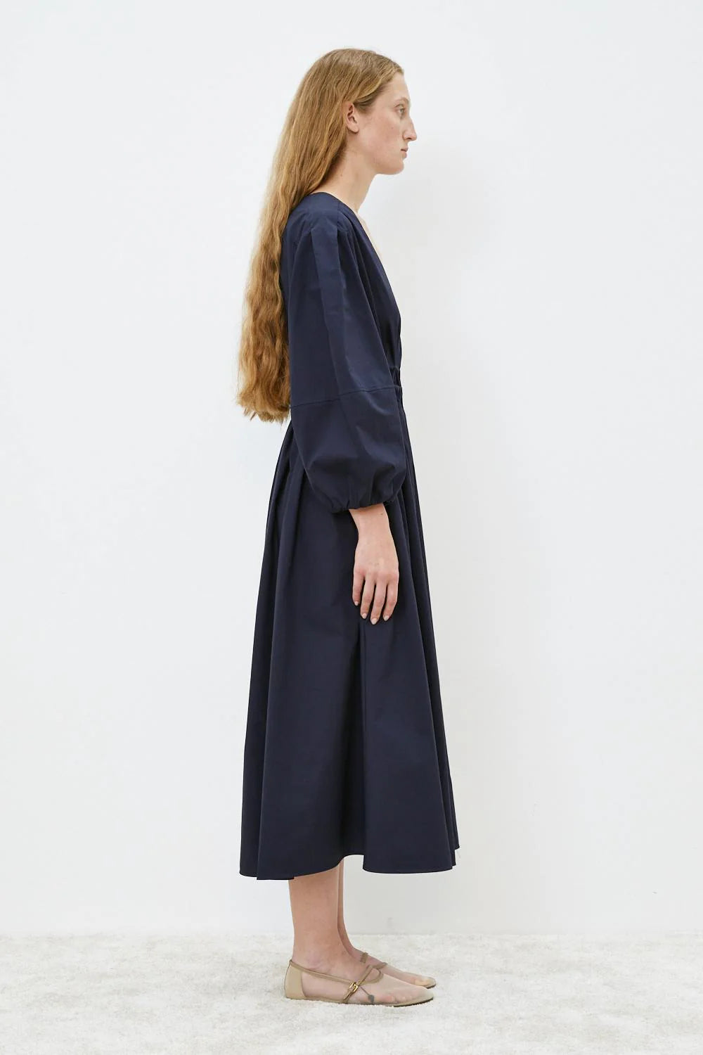 MeiMeiJ V Neck Navy Dress