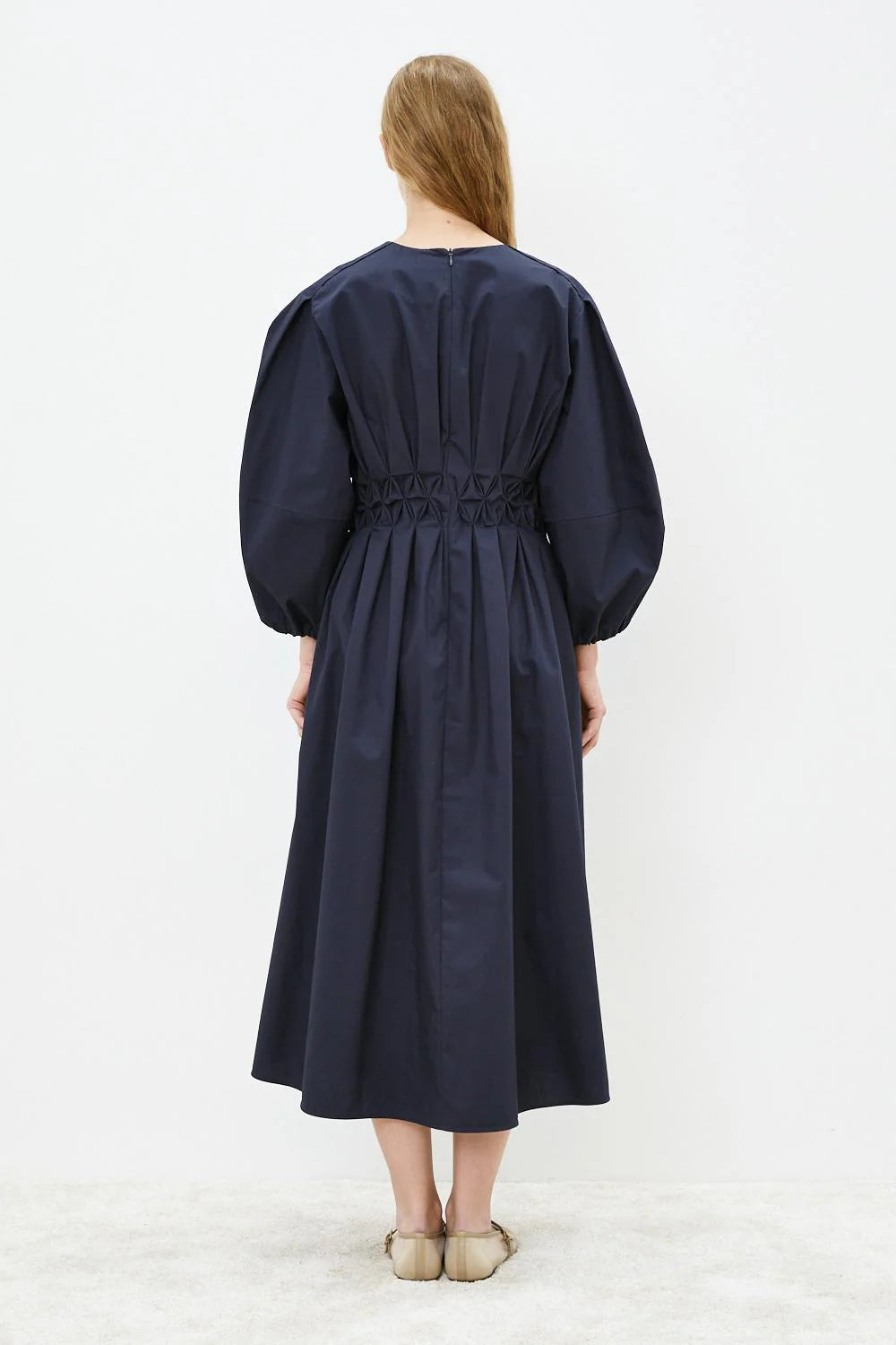 MeiMeiJ V Neck Navy Dress