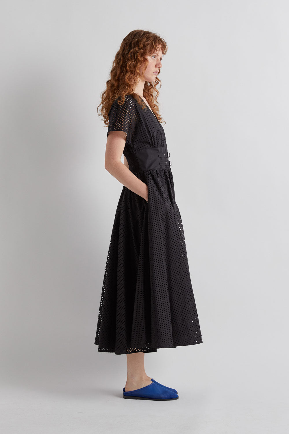 MeiMeiJ Lazer Cut Nero Dress