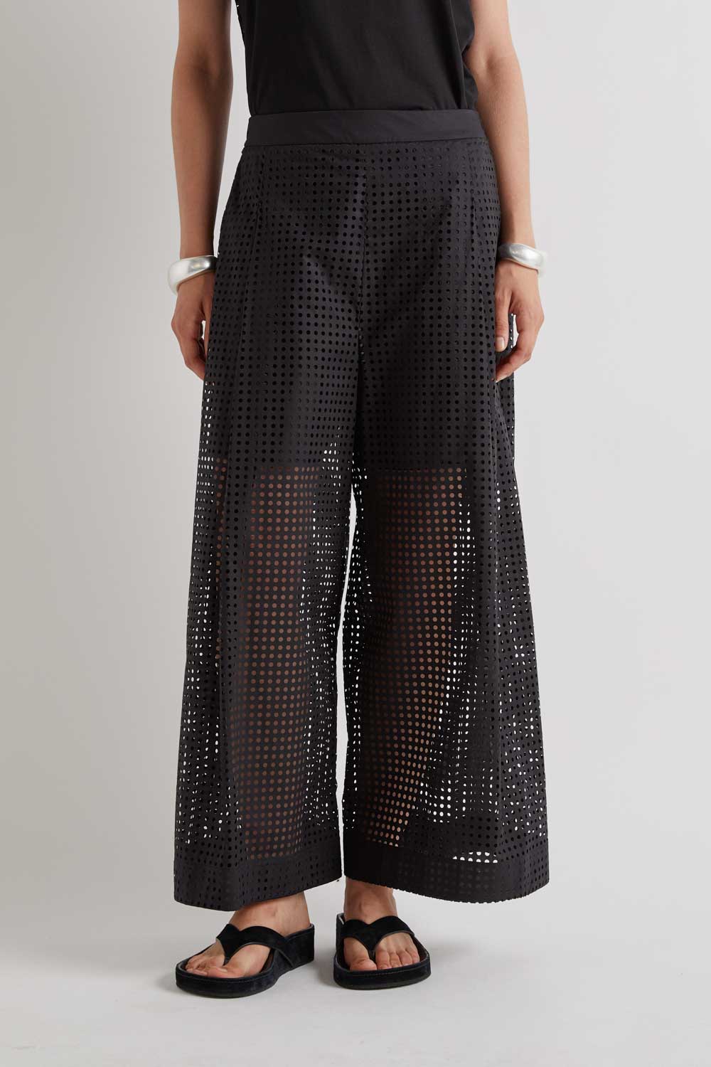 MeiMeiJ Lazer Cut Black Trousers