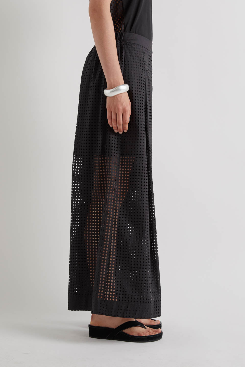 MeiMeiJ Lazer Cut Black Trousers