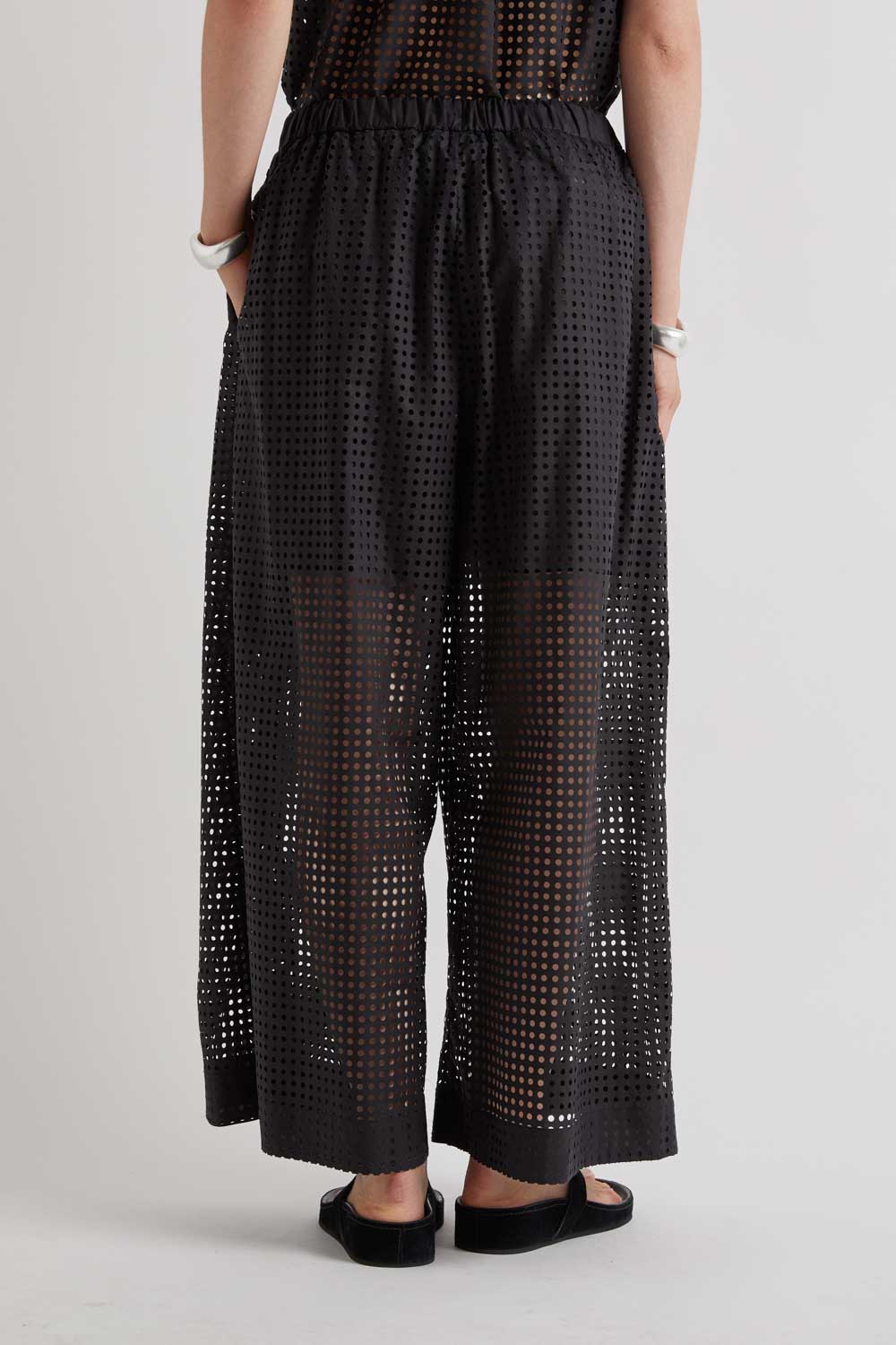 MeiMeiJ Lazer Cut Black Trousers