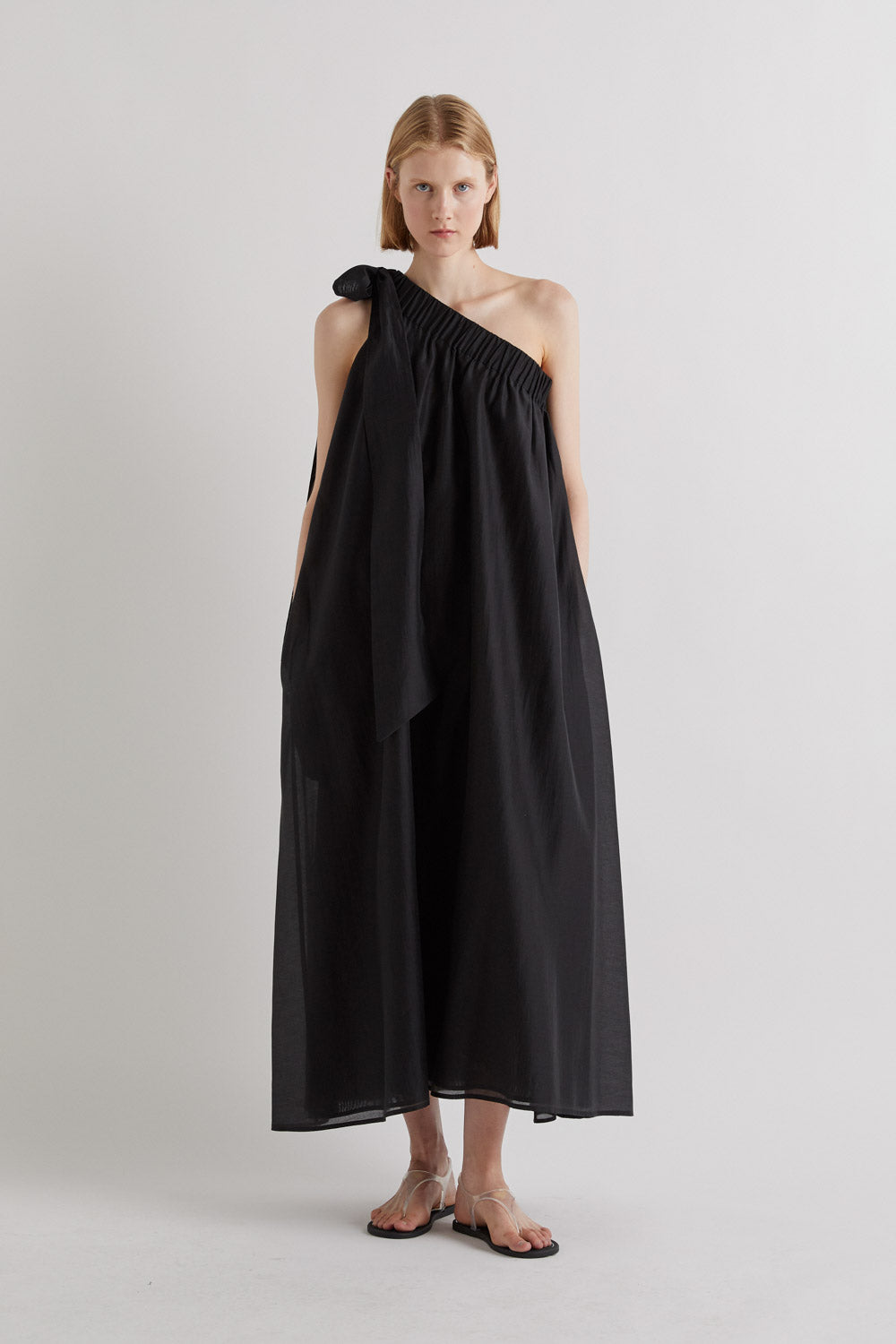 MeiMeiJ One Shoulder Black Dress