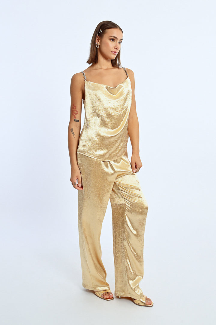 Lili Sidonio Gold Young Ladies Woven Camisole
