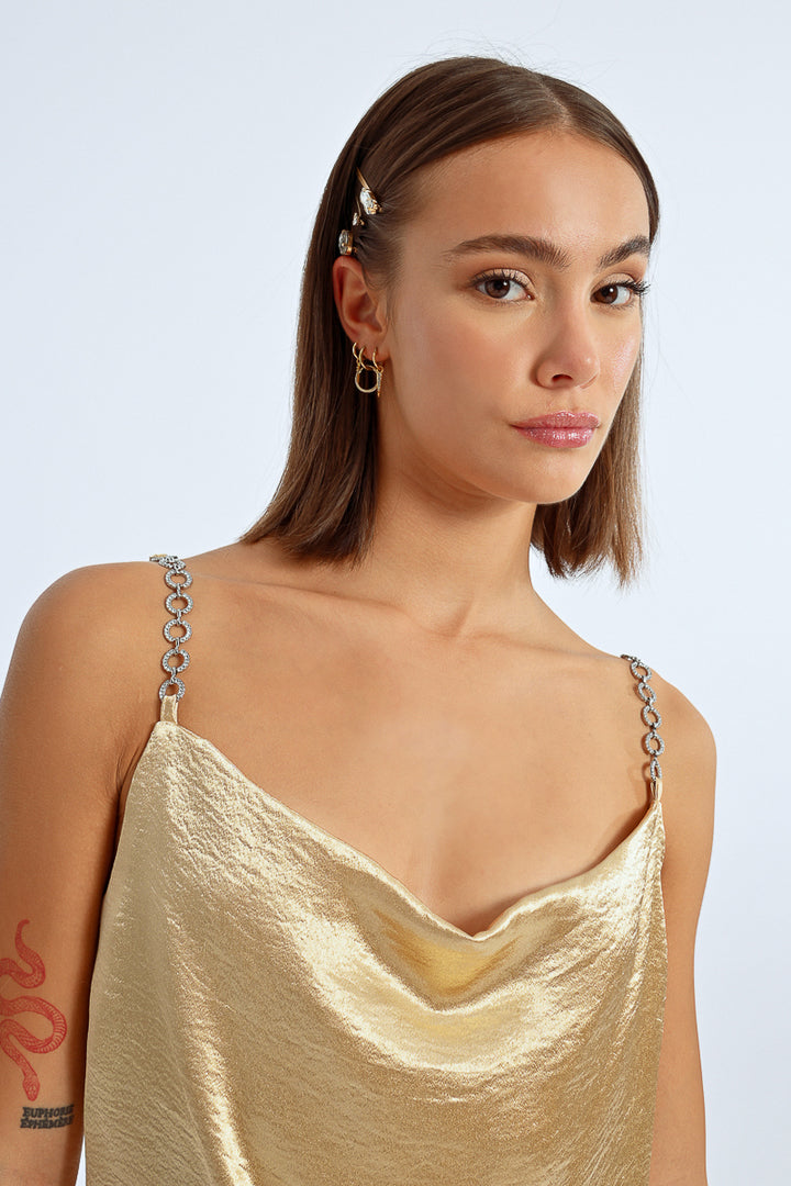 Lili Sidonio Gold Young Ladies Woven Camisole