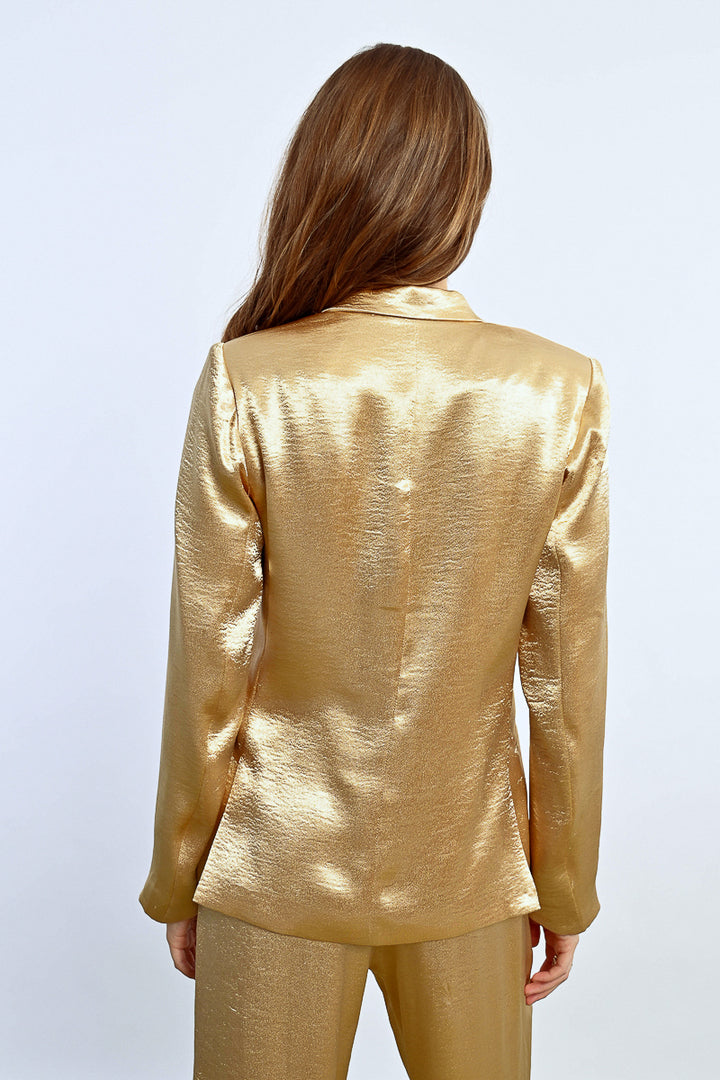 Lili Sidonio Gold Button Blazer