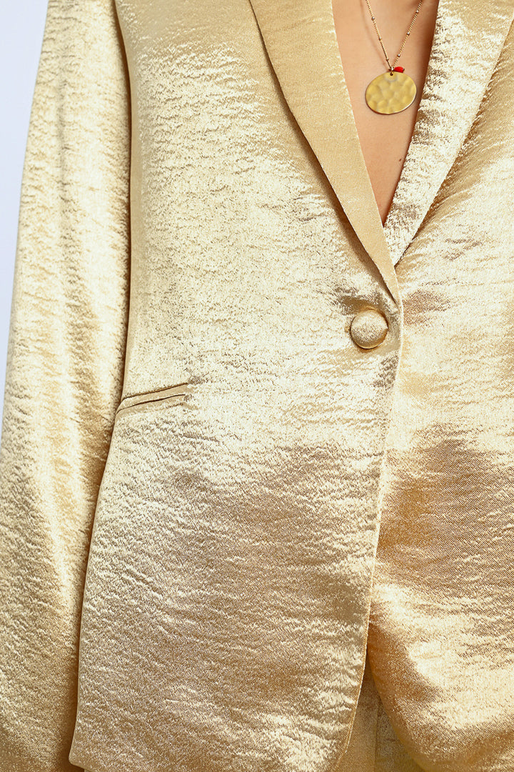 Lili Sidonio Gold Button Blazer