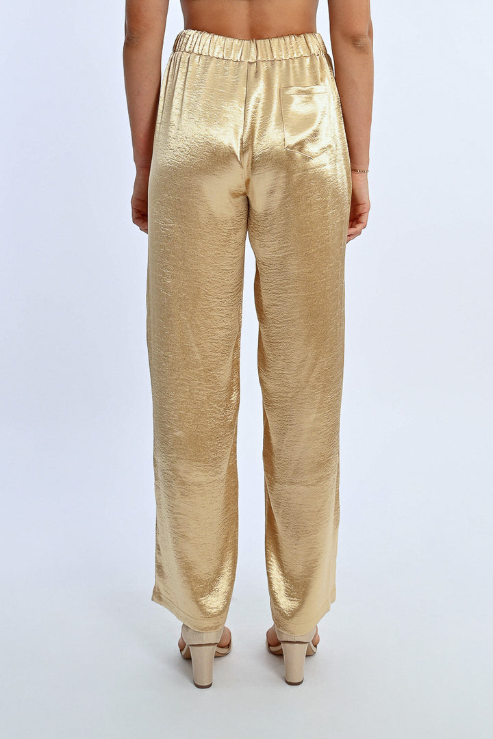 Lili Sidonio Metallic Gold Trousers