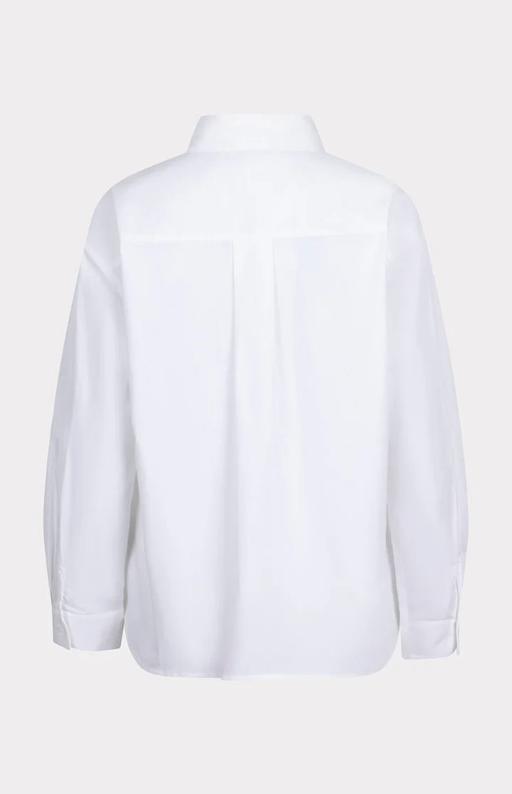Esqualo Off White Rhinestone Poplin Decorated Shirt