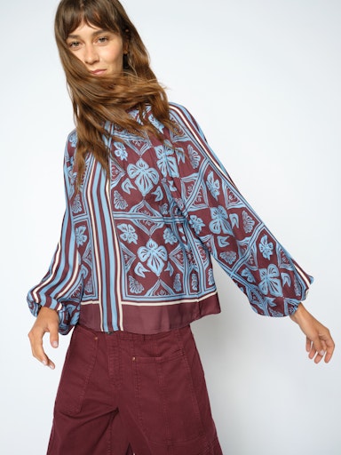 Mos Mosh Port Royale Milkey Linocut  Blouse