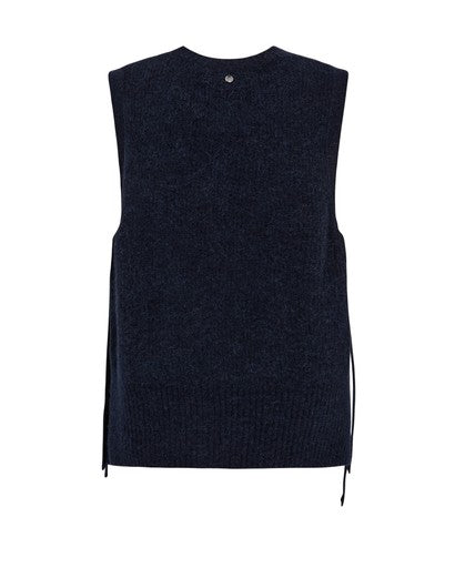 Mos Mosh Salute Navy Thora Tie Knit Vest