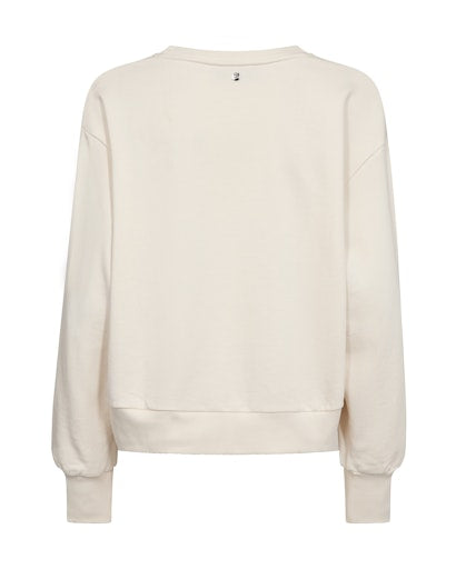 Mos Mosh Ecru Cosette V Neck Sweatshirt