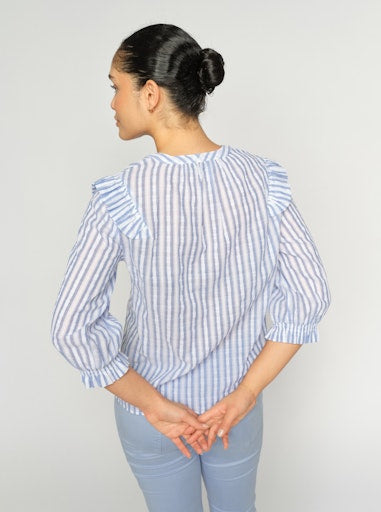 Mos Mosh Brunnera Blue Debby Stripe Shirt