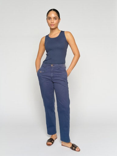 Mos Mosh Crown Blue Aymen Len Trousers