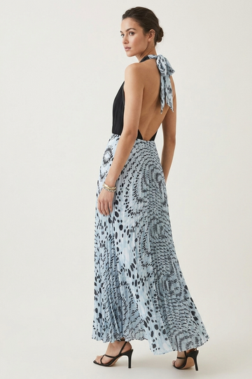 Matilde Cano Halter Neck Swirl Dress