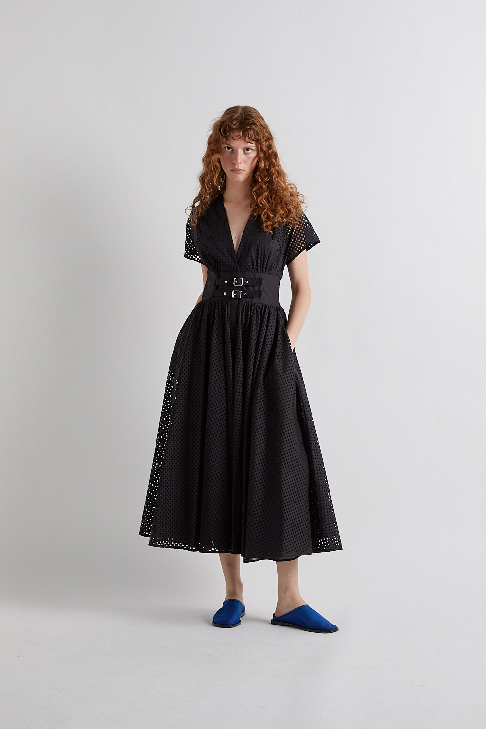 MeiMeiJ Lazer Cut Nero Dress