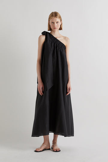 MeiMeiJ One Shoulder Black Dress