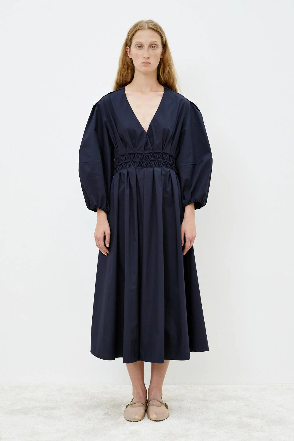 MeiMeiJ V Neck Navy Dress