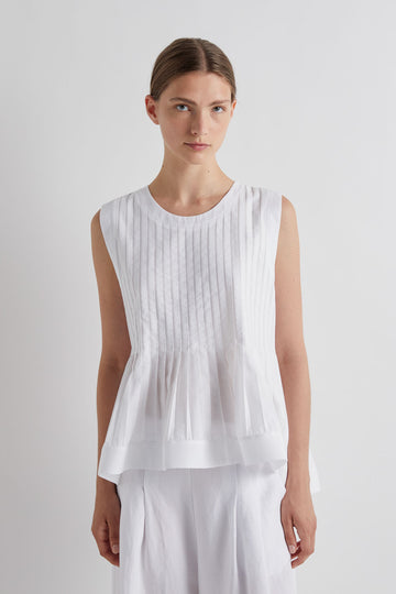 MeiMeij Off White Round Neck  Blouse