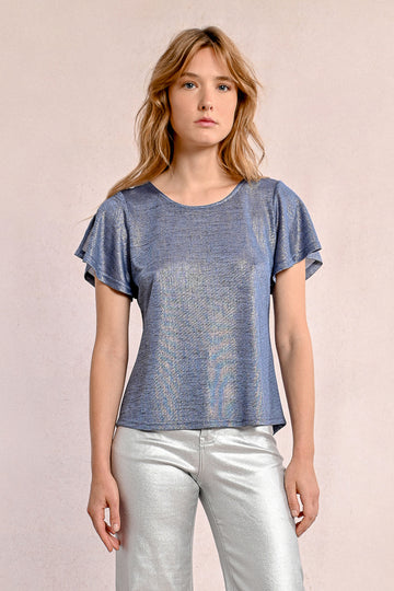 Molly Bracken Blue Ladies Knitted Tee