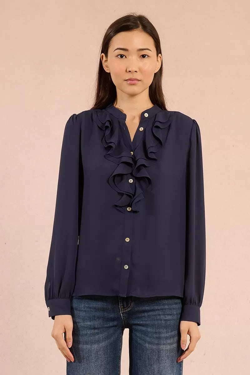 Molly Bracken Flowing Shirt WIth Jabot Collar