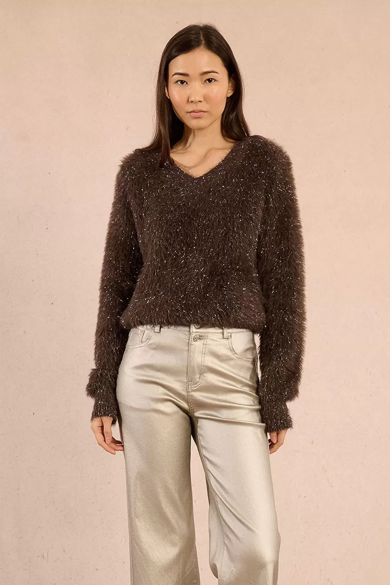 Molly Bracken Fluffy Chocolate Sweater