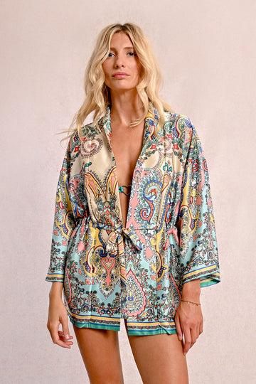 Molly Bracken Green Bloom Kimono