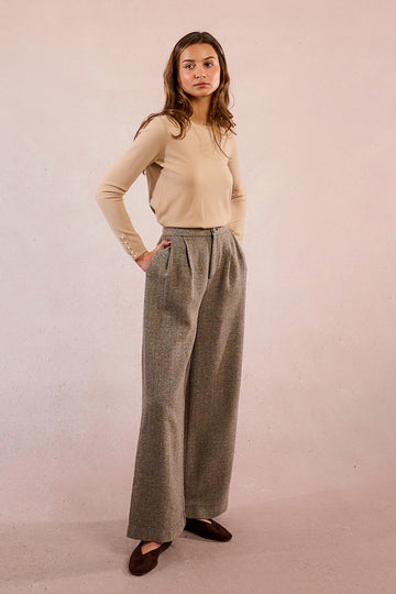 Molly Bracken Herringbone Black Trousers