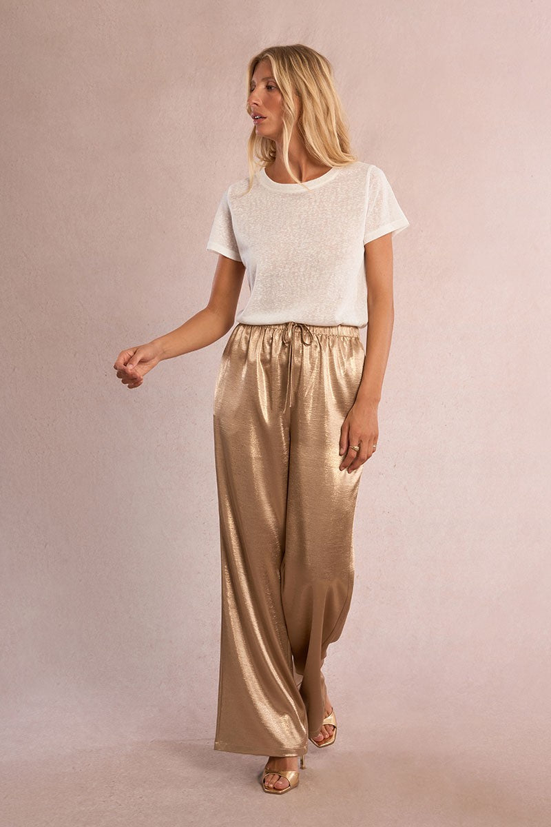 Molly Bracken High Waisted Satin Trousers