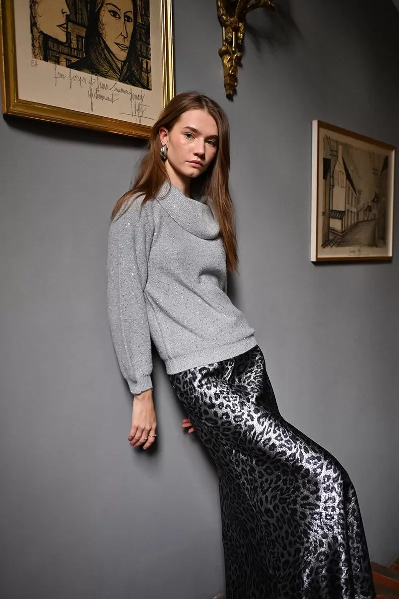 Molly Bracken Knitted Grey Sweater