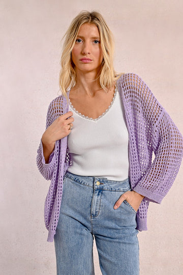 Molly Bracken Knitted Mauve Cardigan