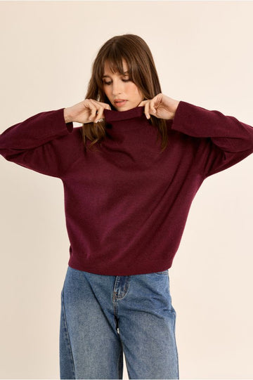 Molly Bracken Knitted Turtleneck Red Sweater