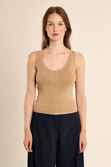 Molly Bracken Knitted Vest With Button Detailing