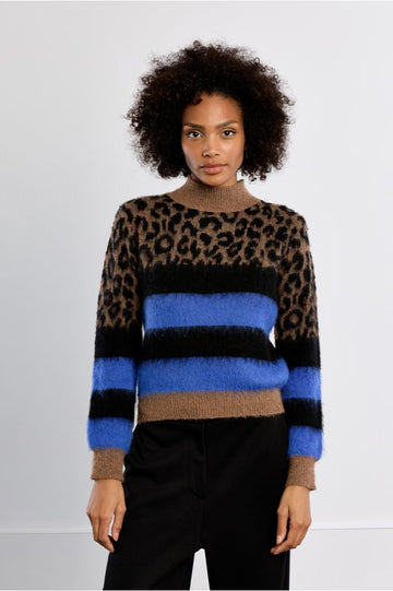 Molly Bracken Leopard Knitted Sweater 