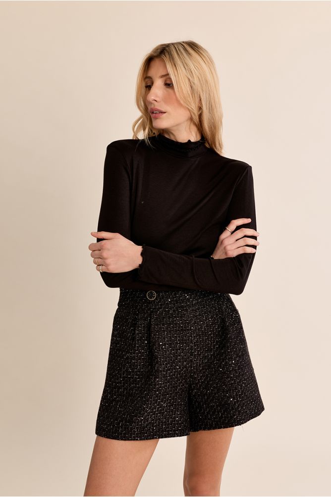Molly Bracken Mock Neck Black Undersweater