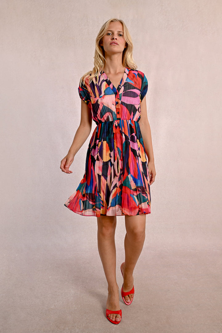 Molly Bracken Multi Coloured V Neck Dress