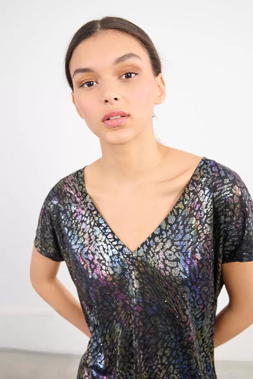 Molly Bracken Multi Leopard Printed T shirt