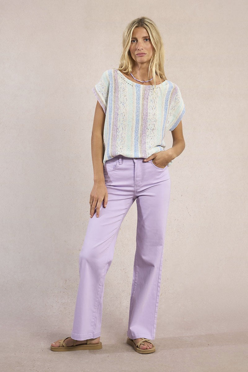 Molly Bracken Multicoloured Stripe Knitted Shirt