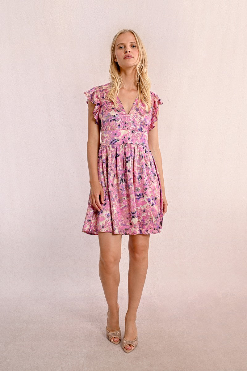 Molly Bracken Pink Celeste Ladies Woven Dress