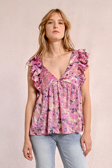 Molly Bracken Pink Celeste Ladies Woven Top