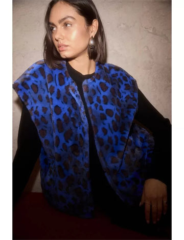 Molly Bracken Royal Blue Animal Print Cover Up